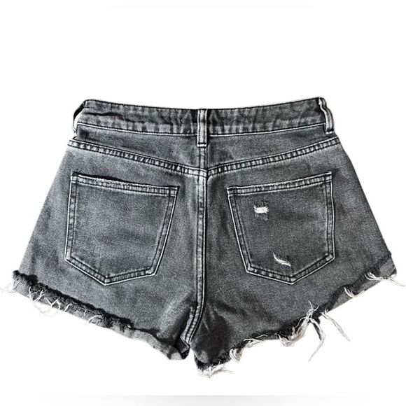 PacSun mom shorts distressed jean black wash denim size 25 - Picture 2 of 13